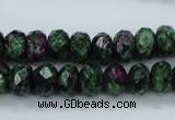 CRZ911 15.5 inches 6*10mm faceted rondelle Chinese ruby zoisite beads