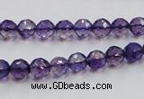 CSA15 15.5 inches 7mm faceted round synthetic amethyst beads