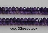 CSA19 15.5 inches 5*8mm faceted rondelle synthetic amethyst beads