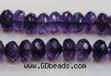 CSA22 15.5 inches 7*12mm faceted rondelle synthetic amethyst beads