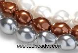 CSB03 16 inches 12*16mm nugget shell pearl beads Wholesale