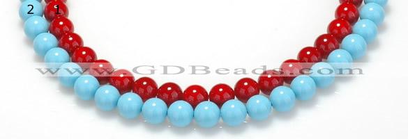 CSB09 16 inches 14mm round shell pearl beads Wholesale