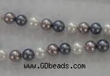 CSB1010 15.5 inches 6mm round mixed color shell pearl beads