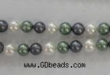 CSB1011 15.5 inches 6mm round mixed color shell pearl beads