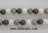 CSB1012 15.5 inches 6mm round mixed color shell pearl beads