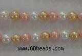 CSB1014 15.5 inches 6mm round mixed color shell pearl beads