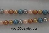 CSB1015 15.5 inches 6mm round mixed color shell pearl beads