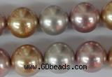 CSB103 15.5 inches 16mm round mixed color shell pearl beads