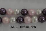 CSB1037 15.5 inches 8mm round mixed color shell pearl beads