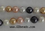 CSB1042 15.5 inches 8mm round mixed color shell pearl beads