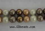 CSB1044 15.5 inches 8mm round mixed color shell pearl beads