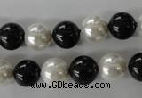 CSB1050 15.5 inches 10mm round mixed color shell pearl beads