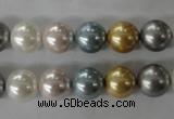 CSB1058 15.5 inches 10mm round mixed color shell pearl beads