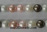 CSB1065 15.5 inches 10mm round mixed color shell pearl beads