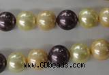 CSB1072 15.5 inches 10mm round mixed color shell pearl beads