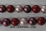 CSB1076 15.5 inches 10mm round mixed color shell pearl beads