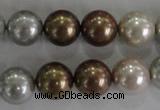 CSB1091 15.5 inches 12mm round mixed color shell pearl beads