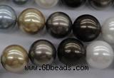 CSB1121 15.5 inches 14mm round mixed color shell pearl beads