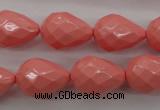 CSB1167 15.5 inches 15*20mm faceted teardrop shell pearl beads