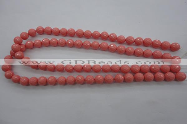 CSB1178 15.5 inches 10mm faceted round shell pearl beads