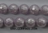 CSB1182 15.5 inches 10mm faceted round shell pearl beads