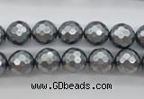 CSB1201 15.5 inches 10mm faceted round shell pearl beads