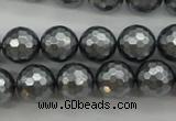 CSB1202 15.5 inches 12mm faceted round shell pearl beads