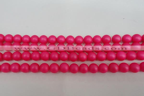 CSB1302 15.5 inches 8mm matte round shell pearl beads wholesale