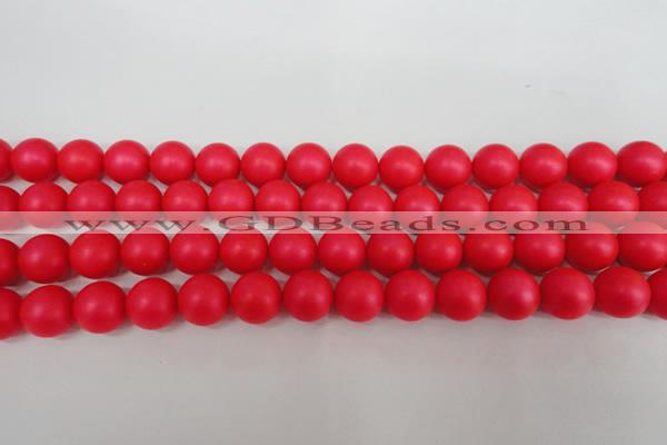 CSB1306 15.5 inches 6mm matte round shell pearl beads wholesale