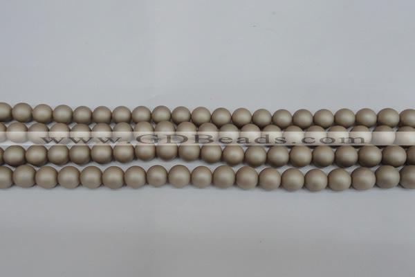 CSB1320 15.5 inches 4mm matte round shell pearl beads wholesale