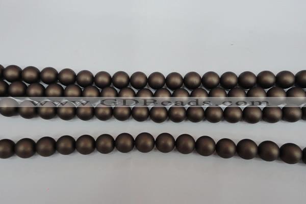 CSB1331 15.5 inches 6mm matte round shell pearl beads wholesale