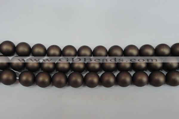 CSB1334 15.5 inches 12mm matte round shell pearl beads wholesale