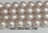 CSB1355 15.5 inches 4mm matte round shell pearl beads wholesale