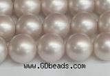 CSB1359 15.5 inches 12mm matte round shell pearl beads wholesale