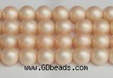 CSB1360 15.5 inches 4mm matte round shell pearl beads wholesale