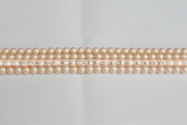 CSB1360 15.5 inches 4mm matte round shell pearl beads wholesale