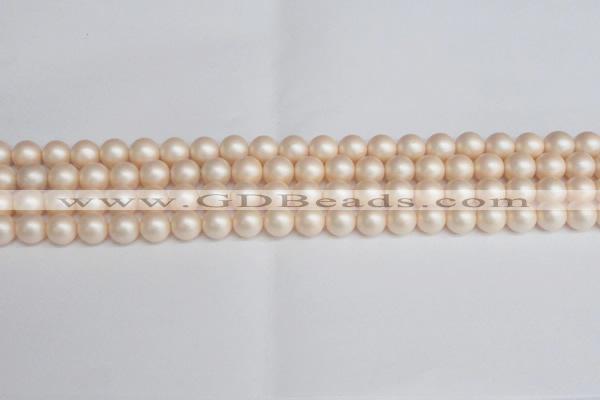 CSB1362 15.5 inches 8mm matte round shell pearl beads wholesale