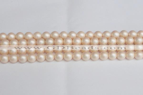 CSB1364 15.5 inches 12mm matte round shell pearl beads wholesale