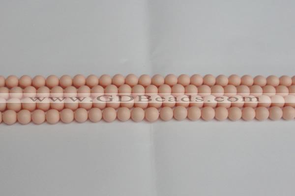 CSB1366 15.5 inches 6mm matte round shell pearl beads wholesale