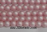 CSB1370 15.5 inches 4mm matte round shell pearl beads wholesale