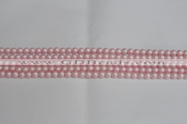 CSB1370 15.5 inches 4mm matte round shell pearl beads wholesale