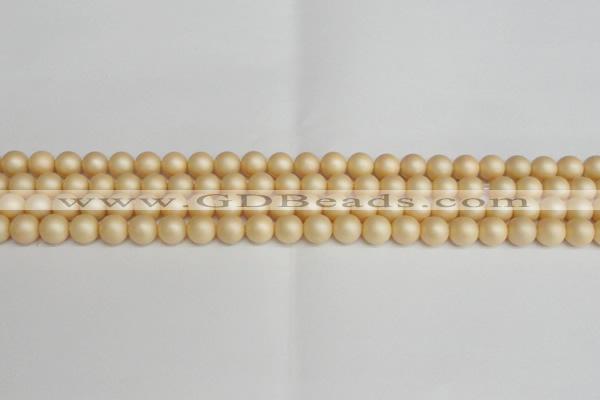 CSB1376 15.5 inches 6mm matte round shell pearl beads wholesale