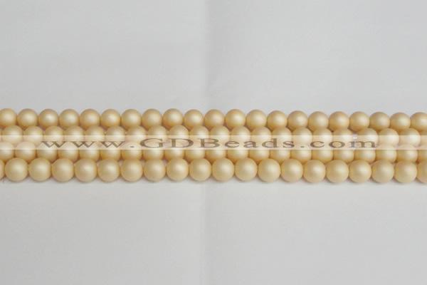 CSB1377 15.5 inches 8mm matte round shell pearl beads wholesale