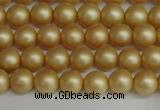 CSB1380 15.5 inches 4mm matte round shell pearl beads wholesale