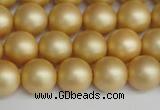 CSB1383 15.5 inches 10mm matte round shell pearl beads wholesale