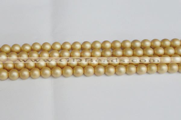 CSB1383 15.5 inches 10mm matte round shell pearl beads wholesale