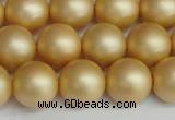 CSB1384 15.5 inches 12mm matte round shell pearl beads wholesale