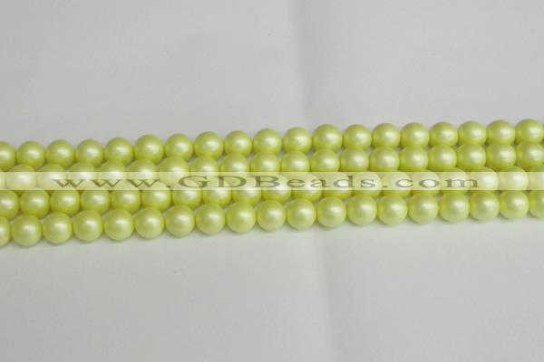 CSB1387 15.5 inches 8mm matte round shell pearl beads wholesale