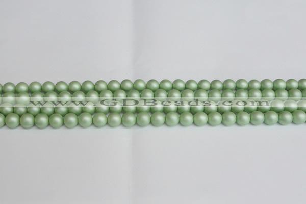 CSB1390 15.5 inches 4mm matte round shell pearl beads wholesale