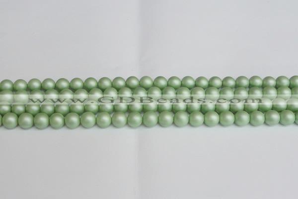 CSB1391 15.5 inches 6mm matte round shell pearl beads wholesale